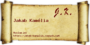 Jakab Kamélia névjegykártya